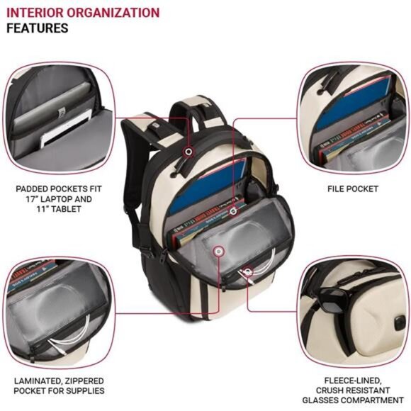 SwissGear Endure Scansmart Laptop Backpack, Vintage Khaki, 17.75-Inch main image 7